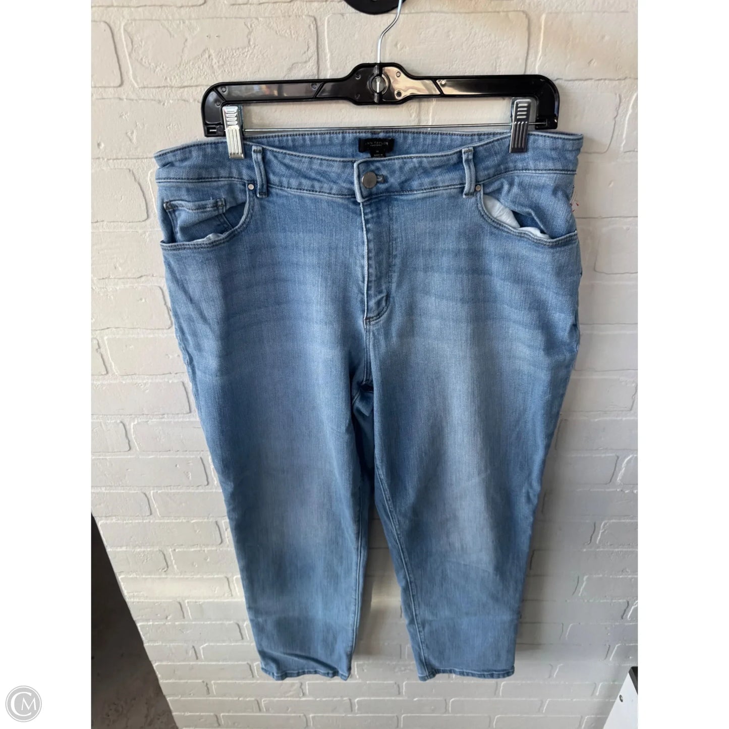 Jeans Straight By Ann Taylor In Blue Denim, Size: 14