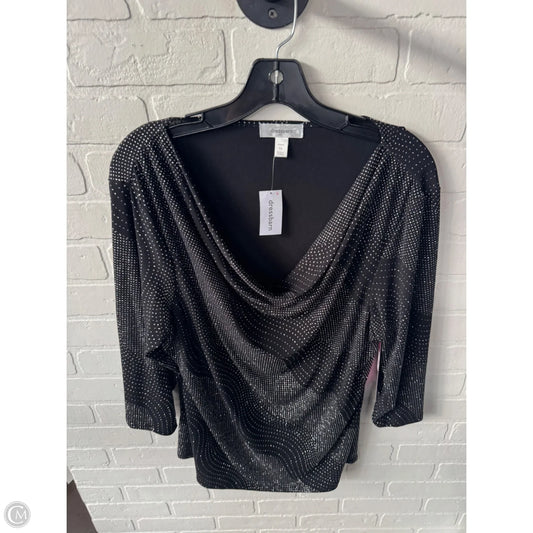 Top 3/4 Sleeve By Dressbarn In Black & Silver, Size: 1x