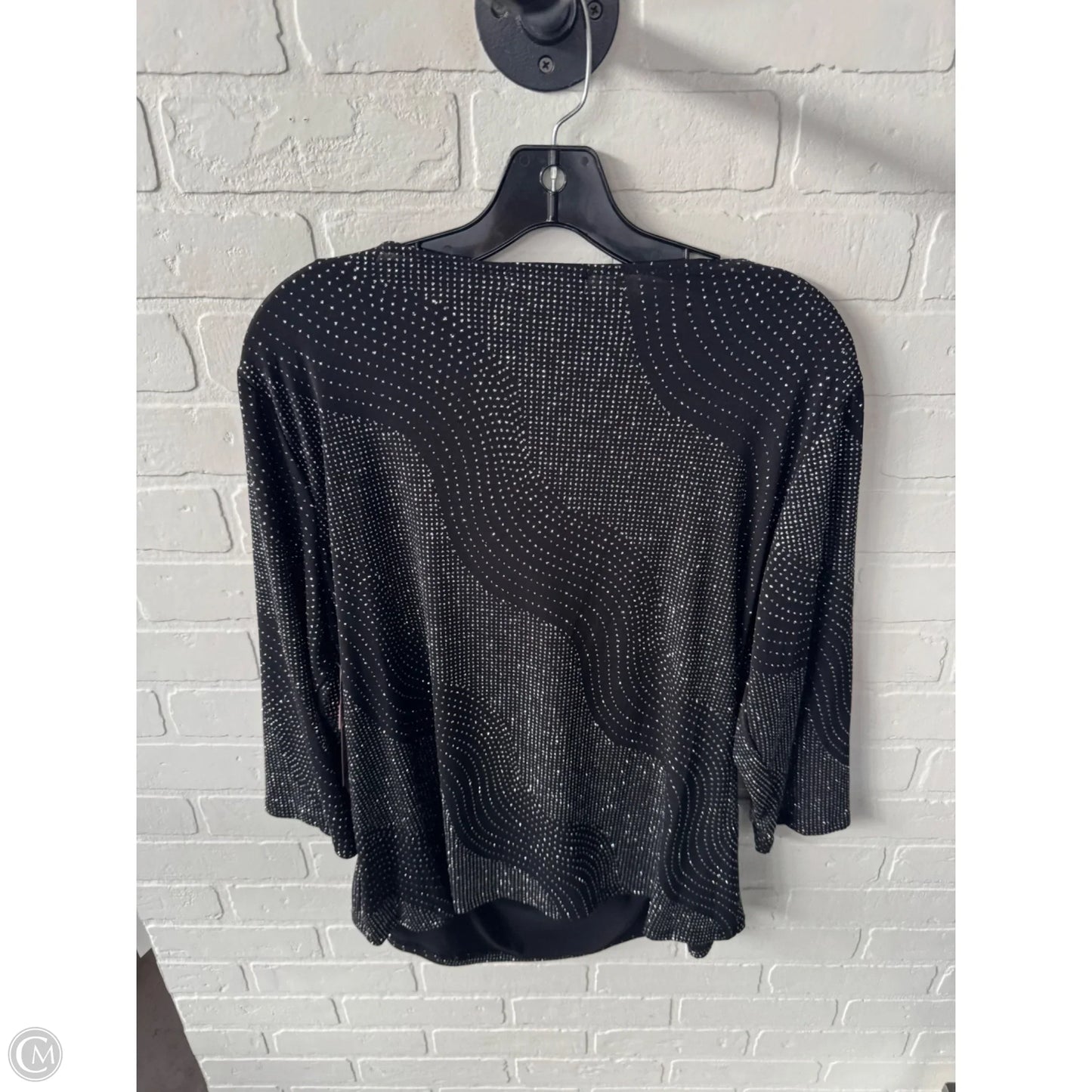 Top 3/4 Sleeve By Dressbarn In Black & Silver, Size: 1x