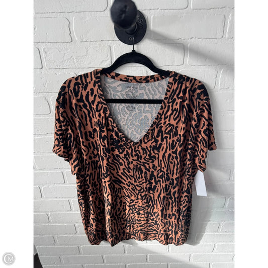 Top Short Sleeve Basic By Nine West In Animal Print, Size: Xl