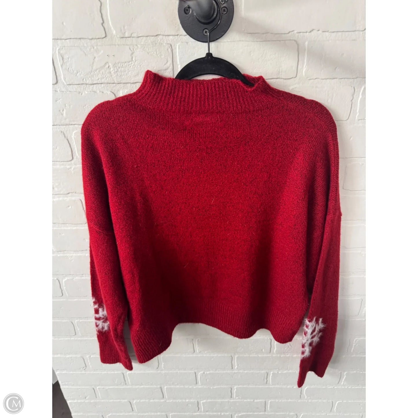 Sweater By Jessica Simpson In Red & White, Size: L