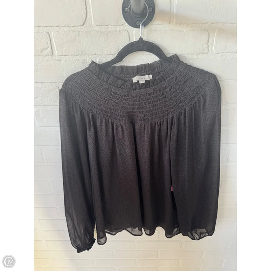 Top Long Sleeve By Loft In Black & Brown, Size: M