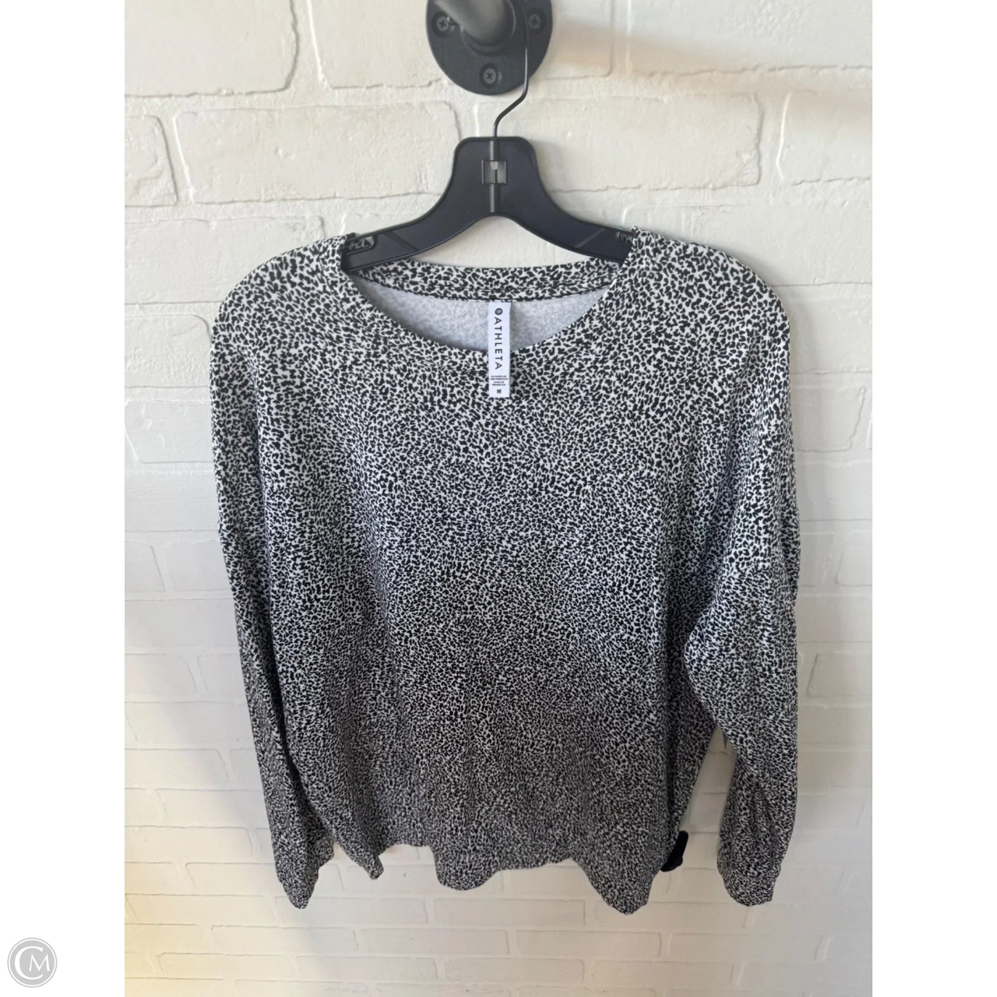 Athletic Sweatshirt Crewneck By Athleta In Black & White, Size: M