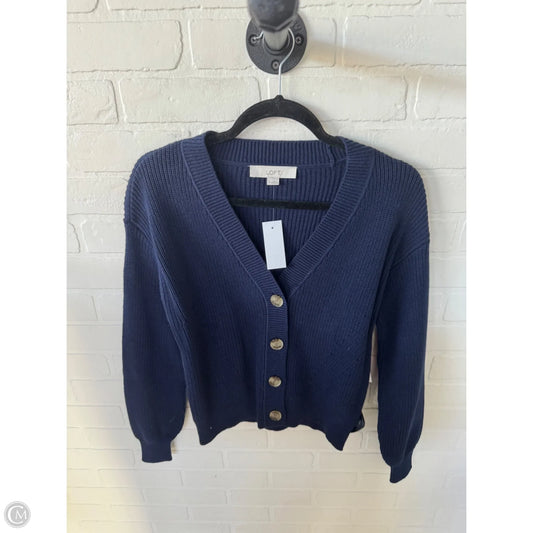 Sweater Cardigan By Loft In Blue, Size: S
