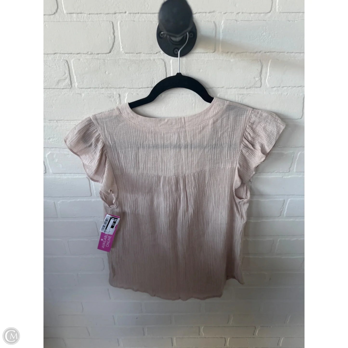 Top Short Sleeve By Mine In Tan, Size: M