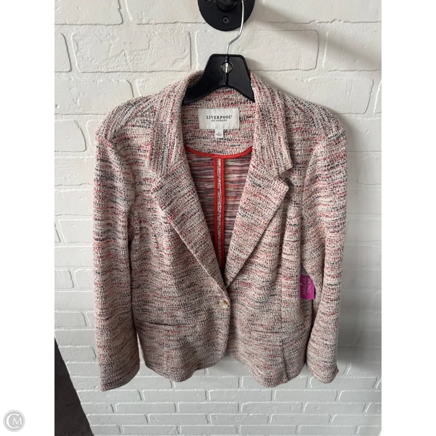 Blazer By Liverpool In Orange & White, Size: L