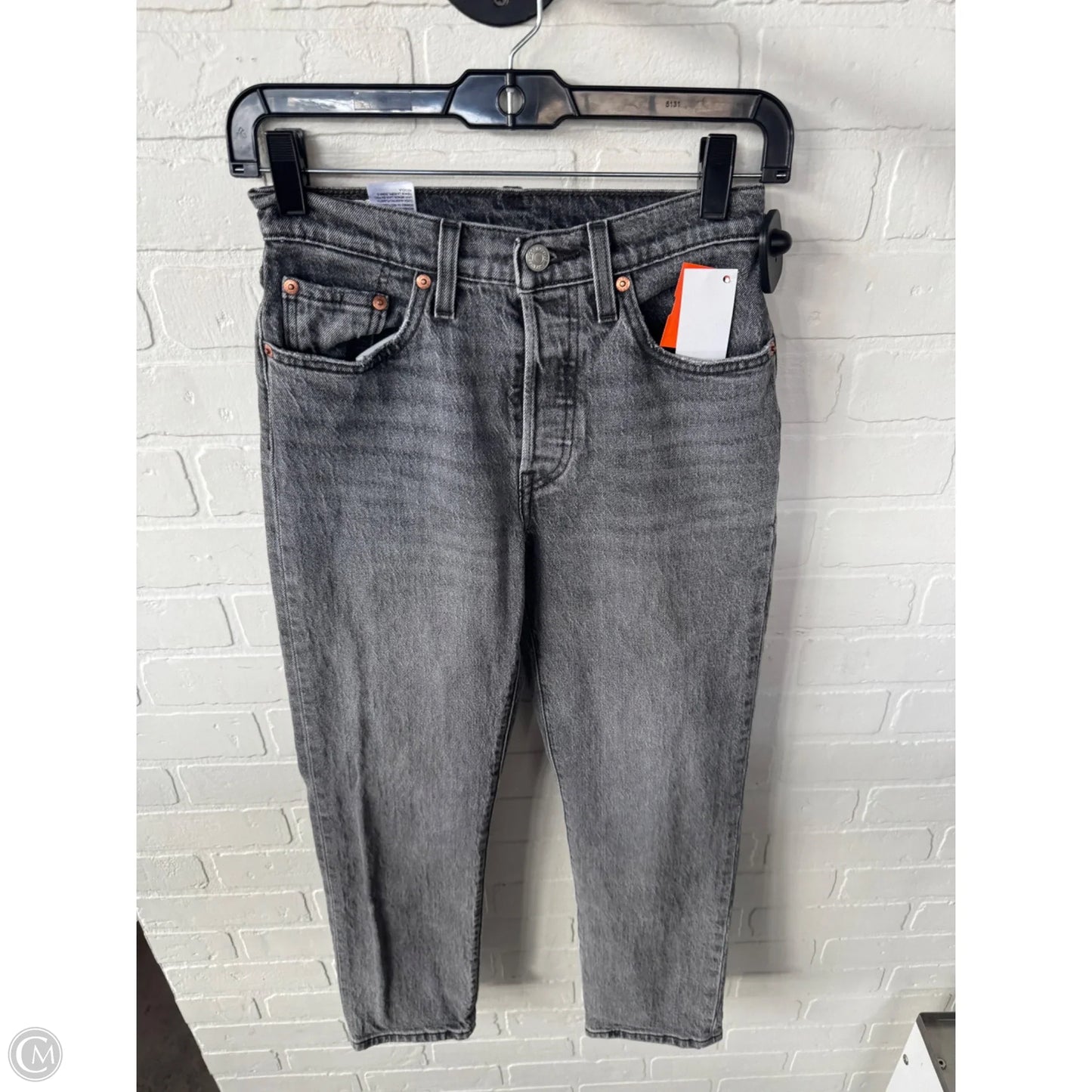 Jeans Straight By Levis In Grey Denim, Size: 0