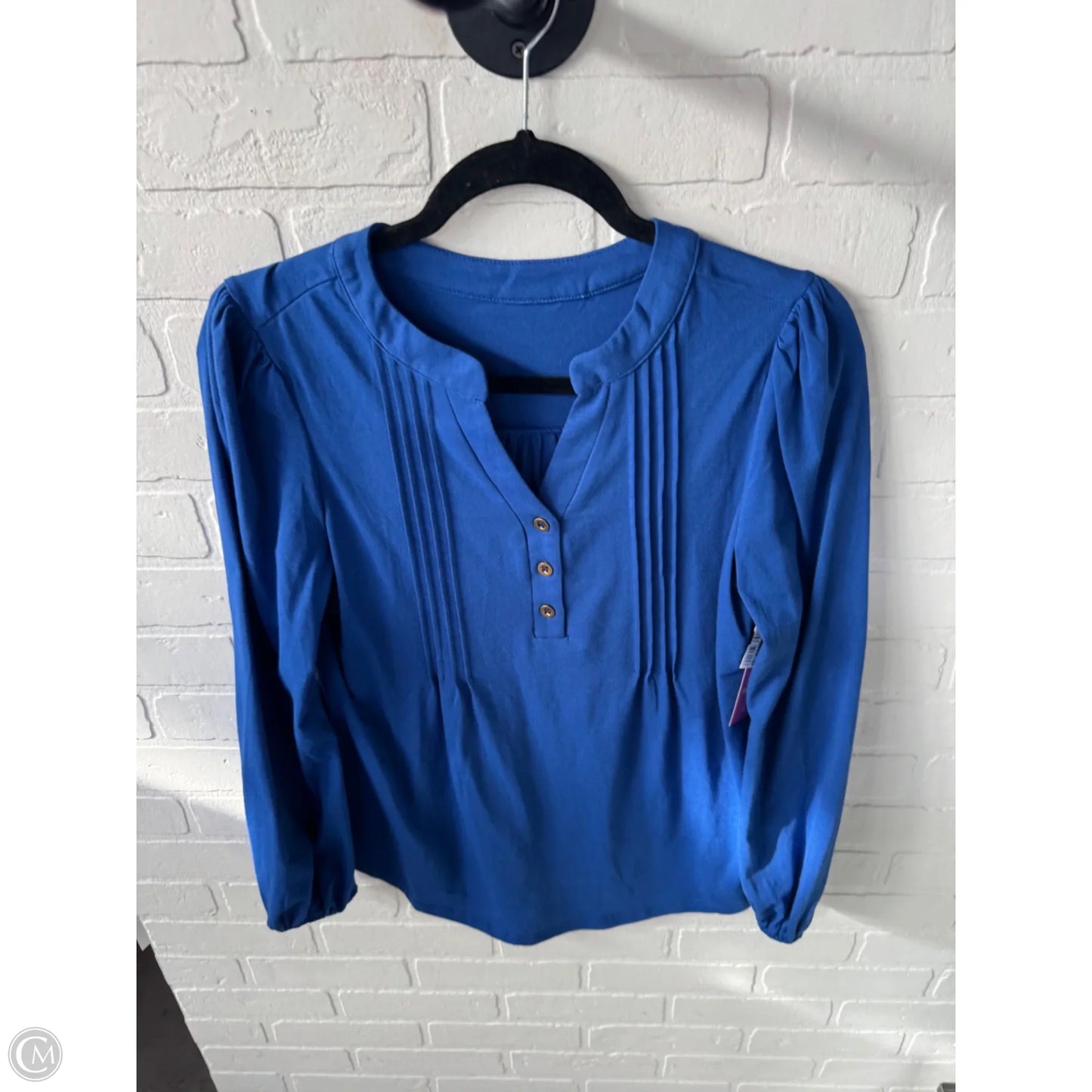 Top Long Sleeve By Cmf In Blue, Size: S