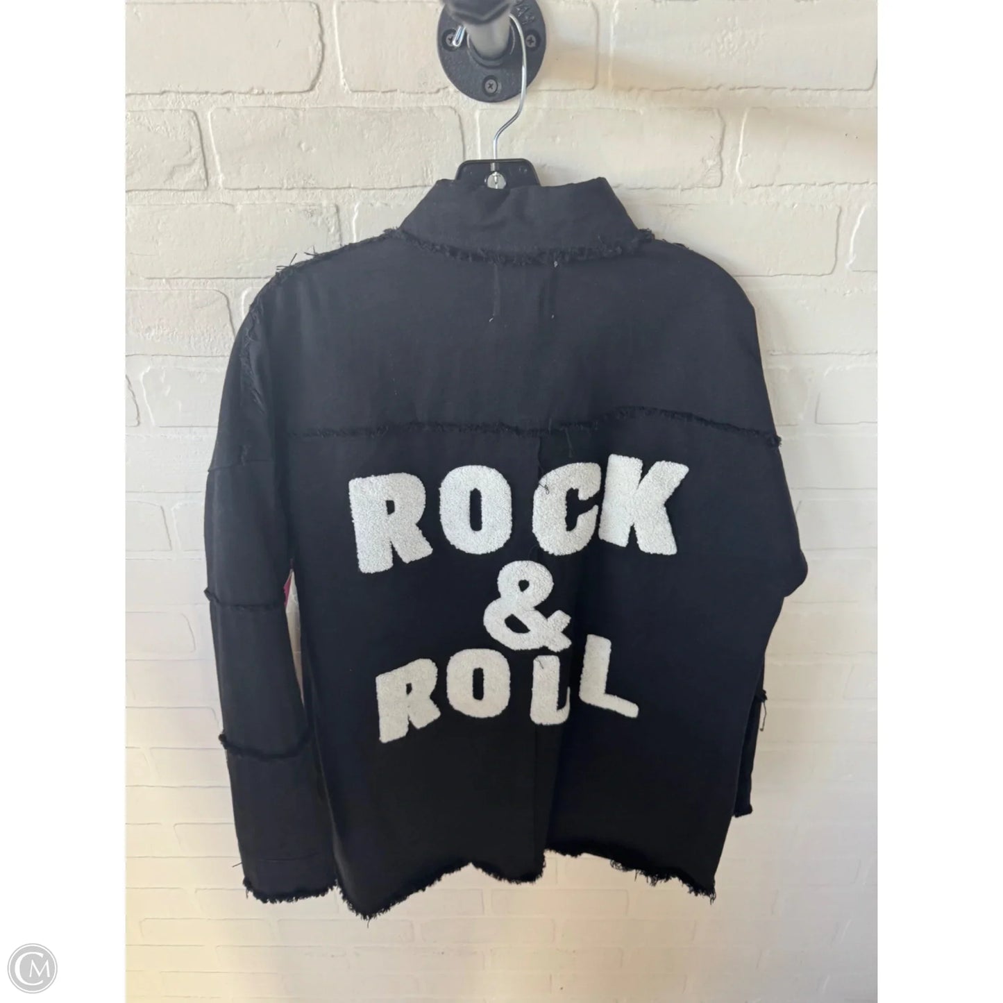 Jacket Shirt By Clothes Mentor In Black & White, Size: M