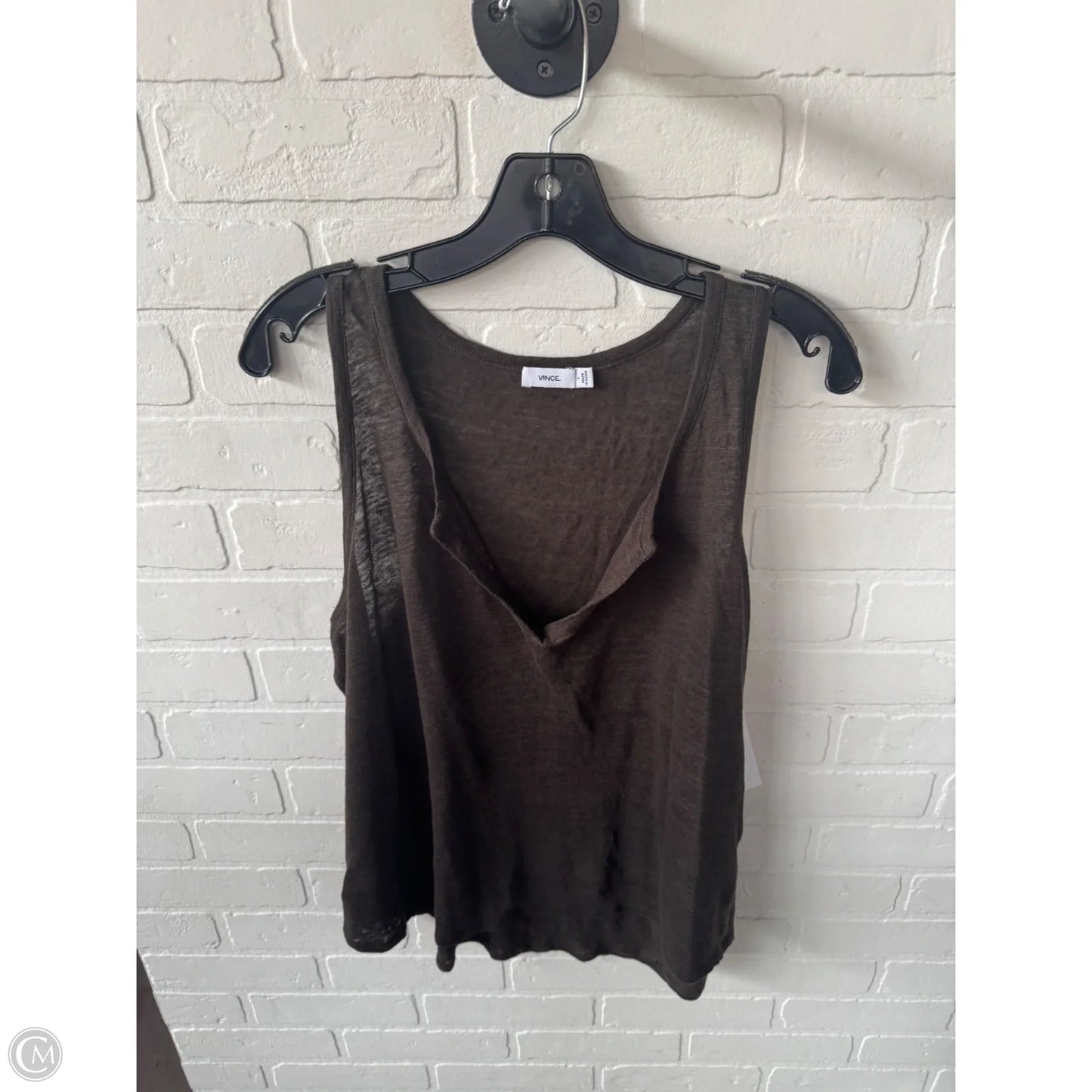 Top Sleeveless By Vince In Brown, Size: L