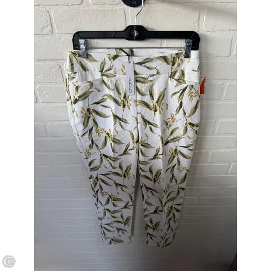 Pants Other By Chicos In Green & White, Size: 4