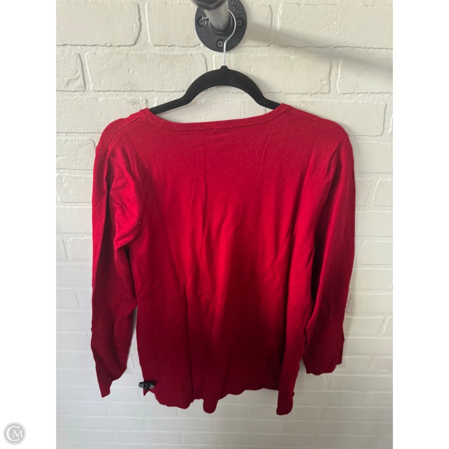 Sweater By Chicos In Black & Red, Size: L