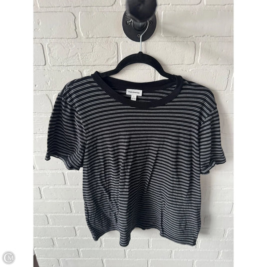 Top Short Sleeve Basic By Clothes Mentor In Black & White, Size: L