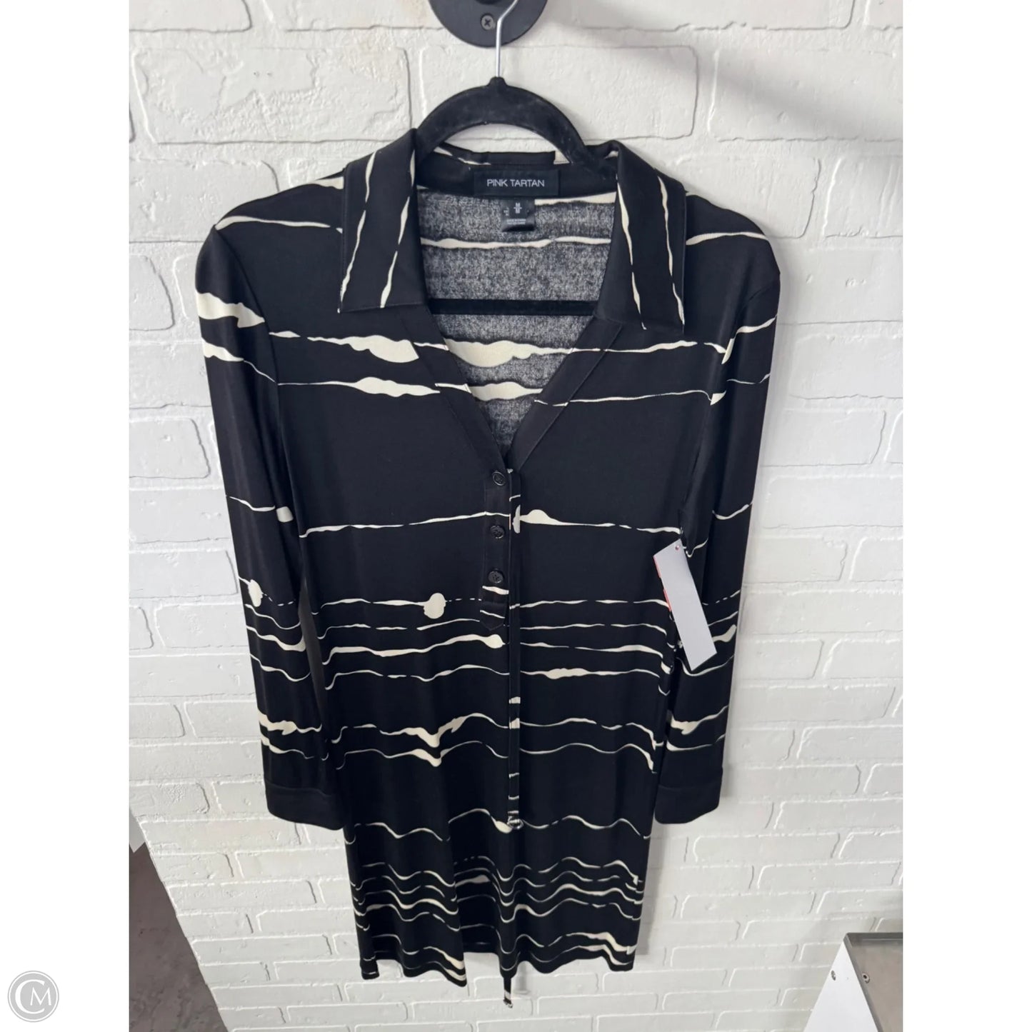 Dress Casual Midi By Clothes Mentor In Black & Tan, Size: M