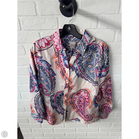 Top Long Sleeve By Chicos In Paisley Print, Size: M