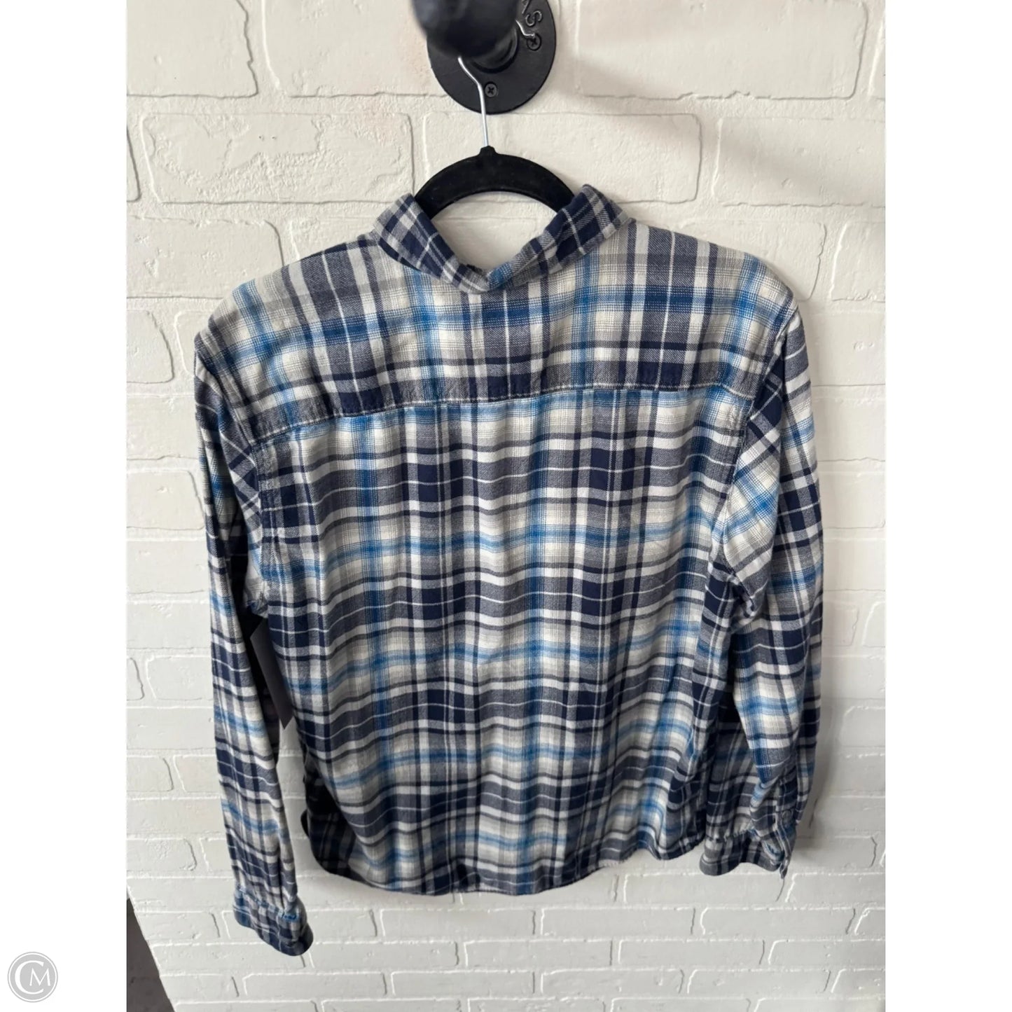 Top Long Sleeve By Patagonia In Blue & Grey, Size: M