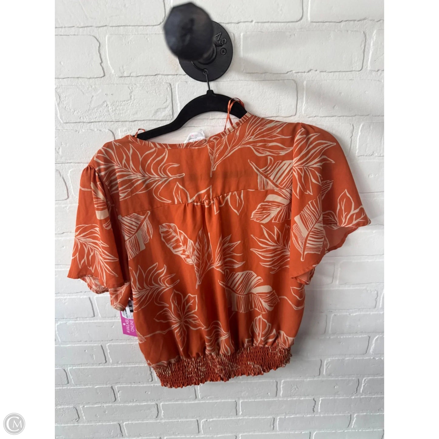 Top Short Sleeve By Sienna Sky In Orange, Size: M