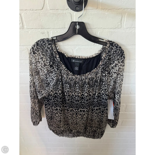 Top 3/4 Sleeve By Inc In Black & Tan, Size: L