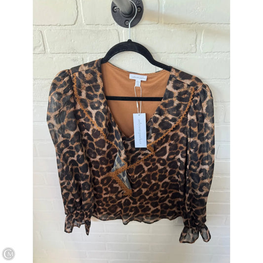 Top Long Sleeve By Adyson Parker In Animal Print, Size: M