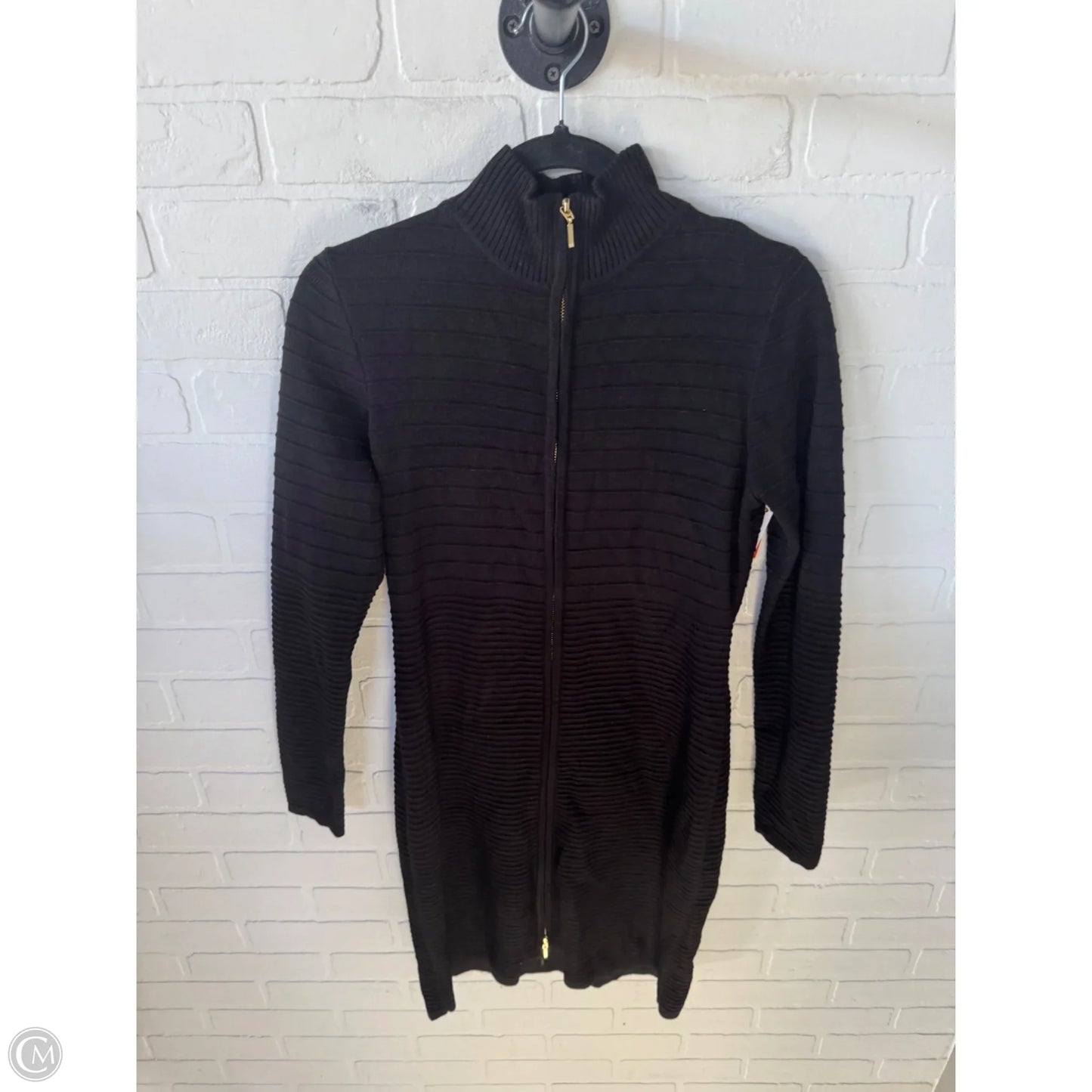 Dress Sweater By Calvin Klein In Black & Gold, Size: M