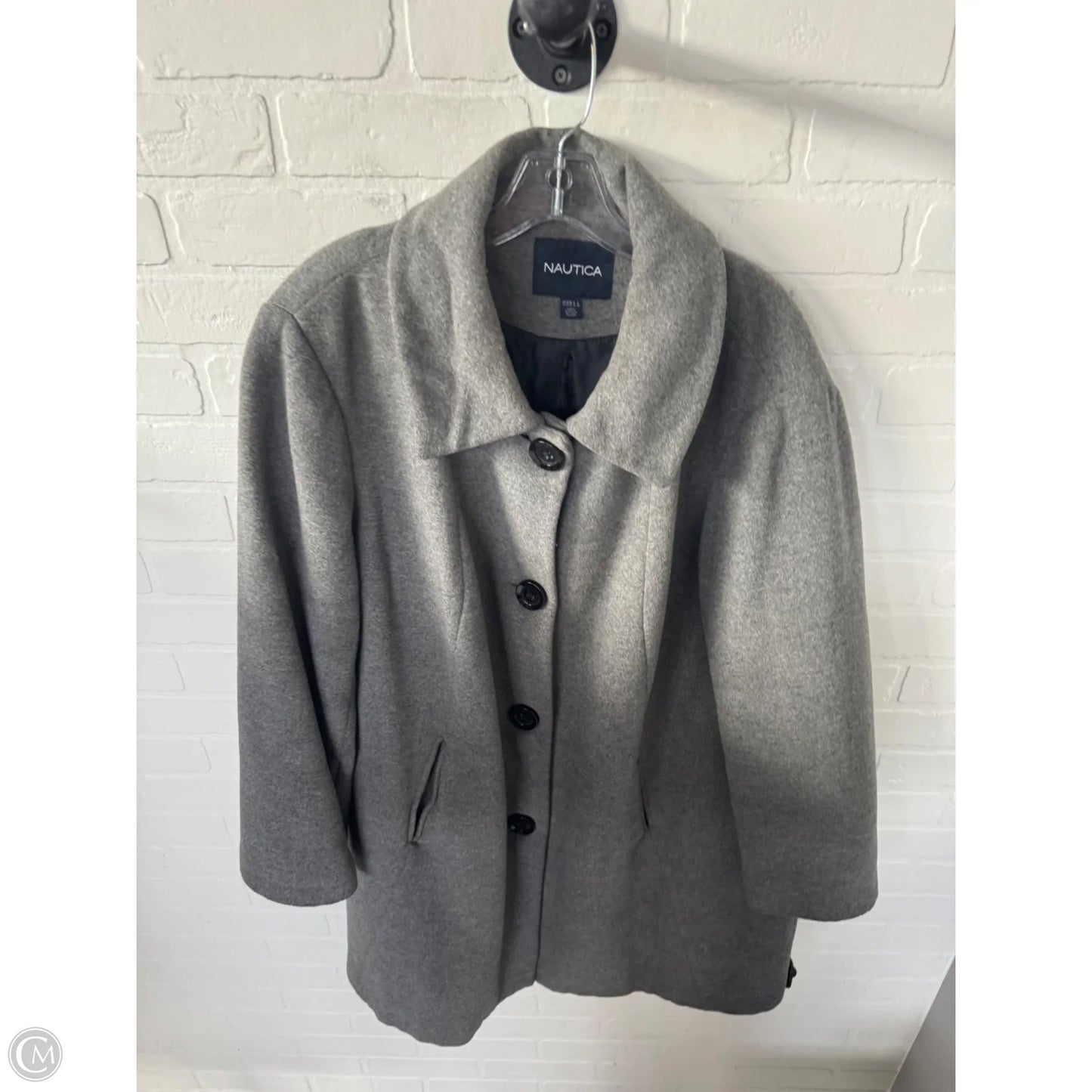 Coat Peacoat By Nautica In Grey, Size: 2x
