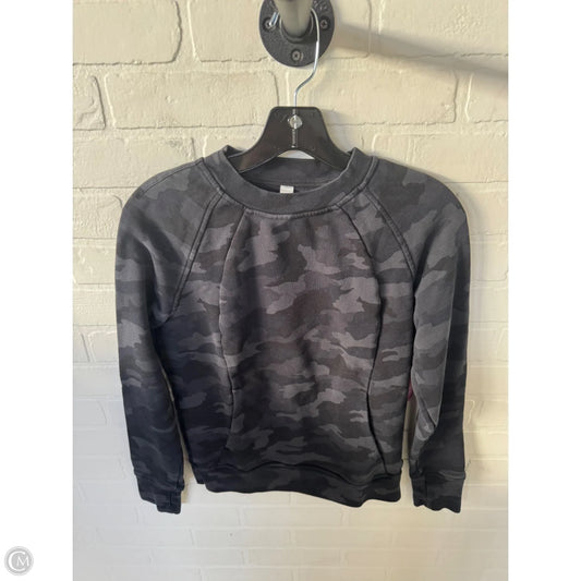 Athletic Sweatshirt Crewneck By Lululemon In Black & Grey, Size: S