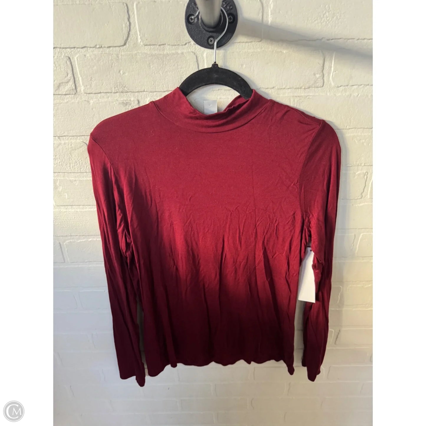 Top Long Sleeve Basic By White House Black Market In Red, Size: M