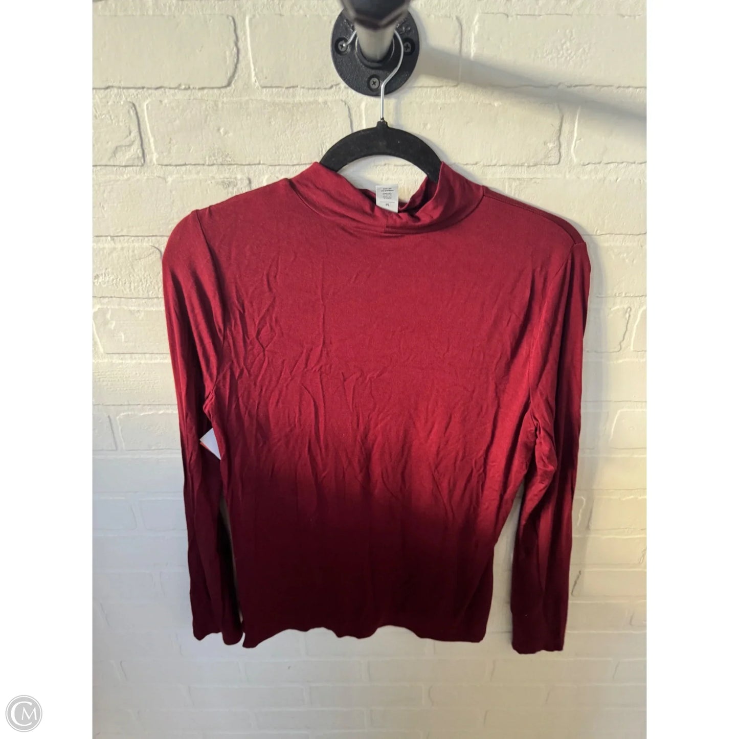 Top Long Sleeve Basic By White House Black Market In Red, Size: M
