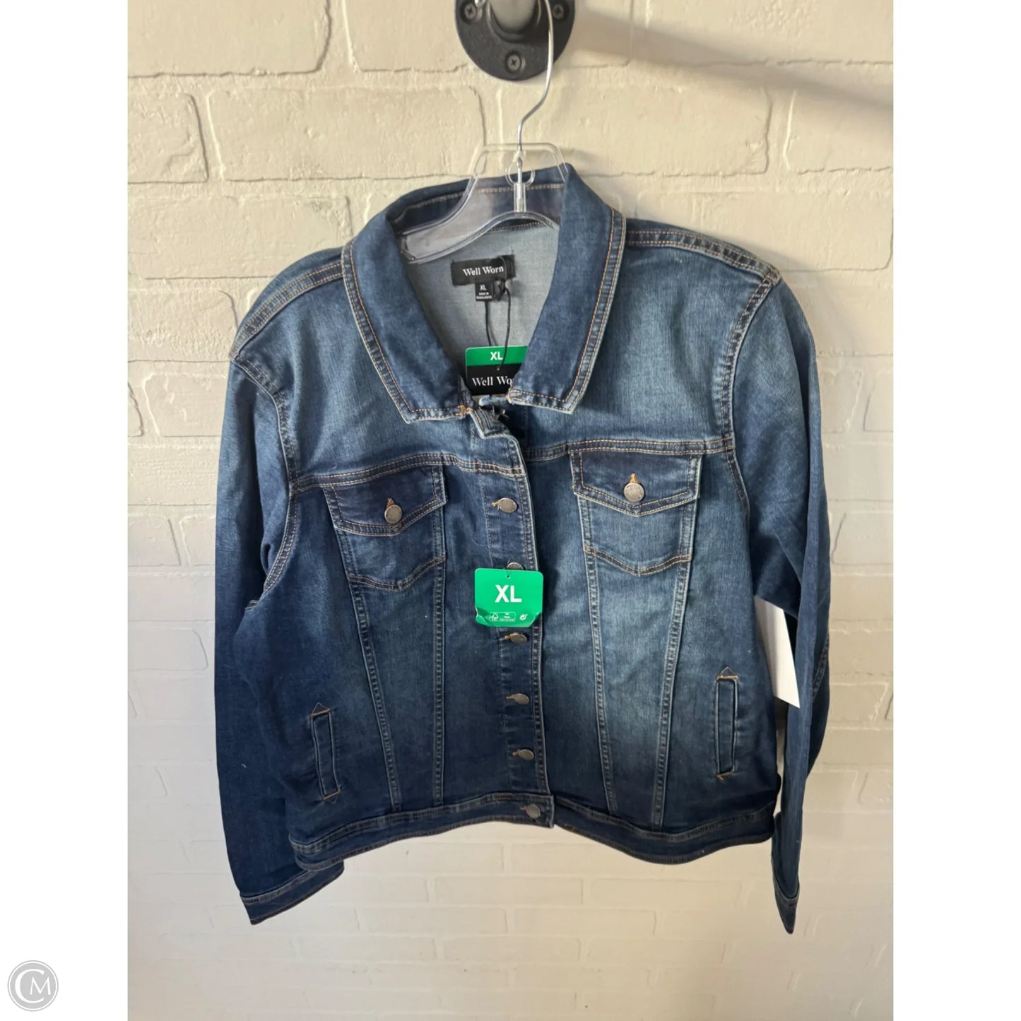 Jacket Denim By Well Worn In Blue Denim, Size: Xl