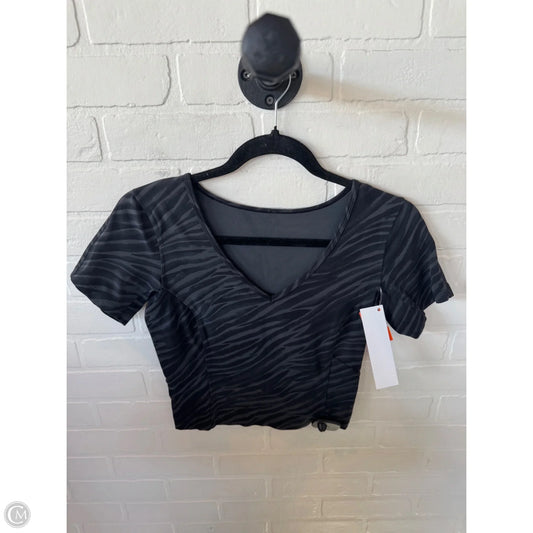 Athletic Top Short Sleeve By Lululemon In Black & Grey, Size: S