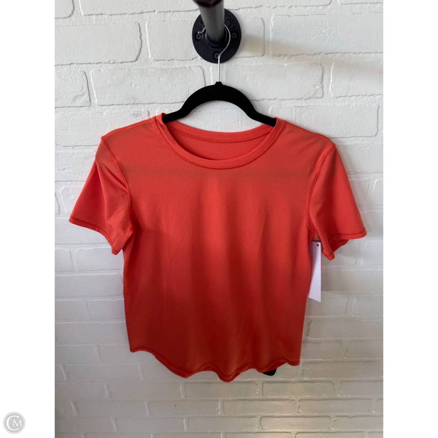 Athletic Top Short Sleeve By Lululemon In Orange, Size: S