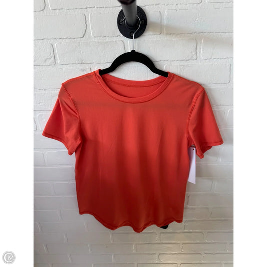 Athletic Top Short Sleeve By Lululemon In Orange, Size: S