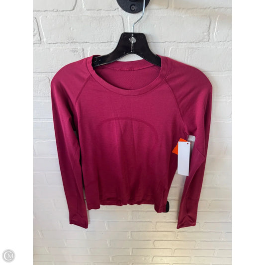 Athletic Top Long Sleeve Crewneck By Lululemon In Red, Size: S