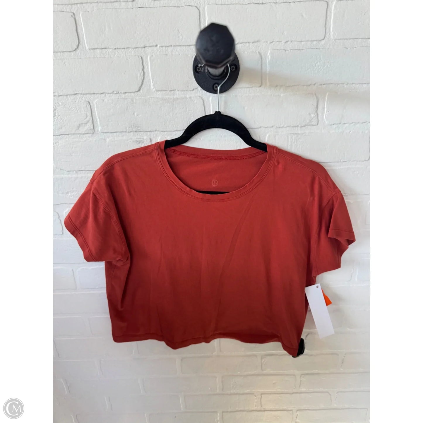 Athletic Top Short Sleeve By Lululemon In Orange, Size: S
