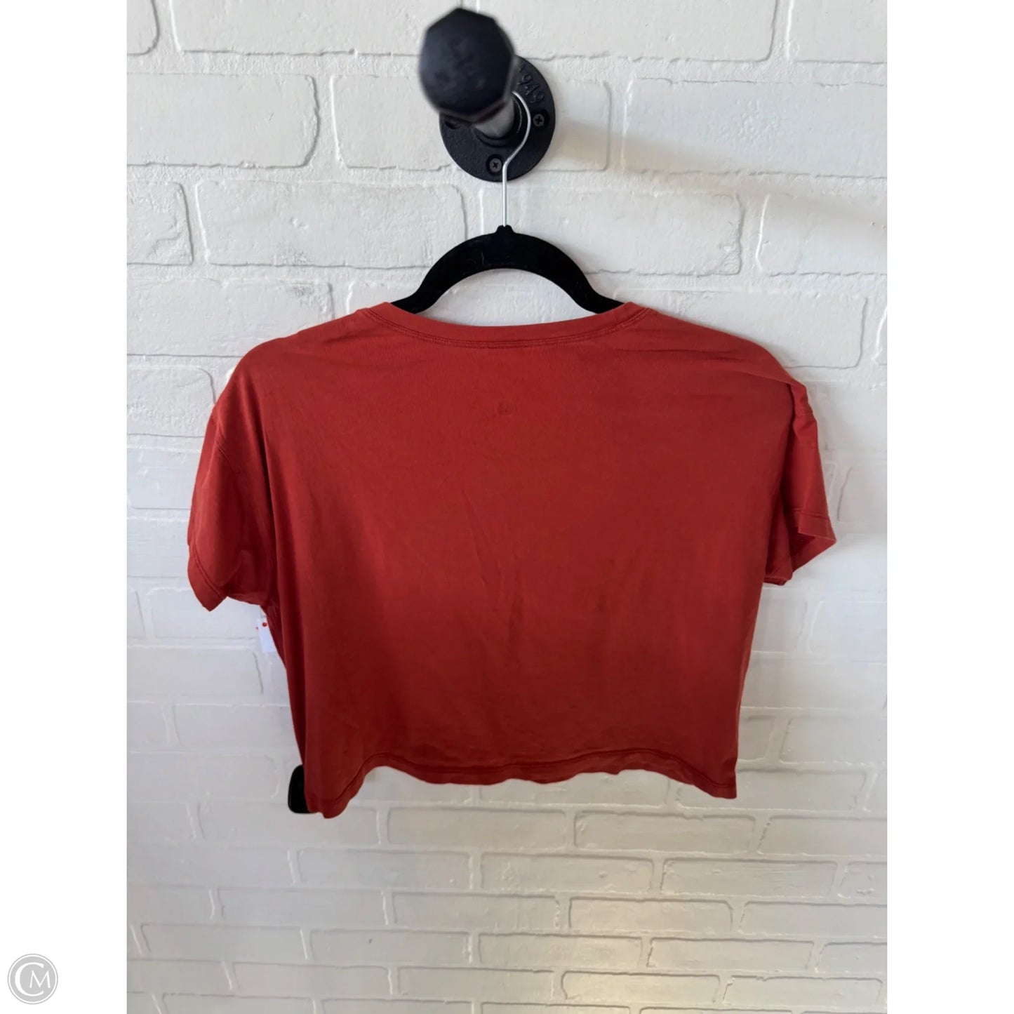 Athletic Top Short Sleeve By Lululemon In Orange, Size: S