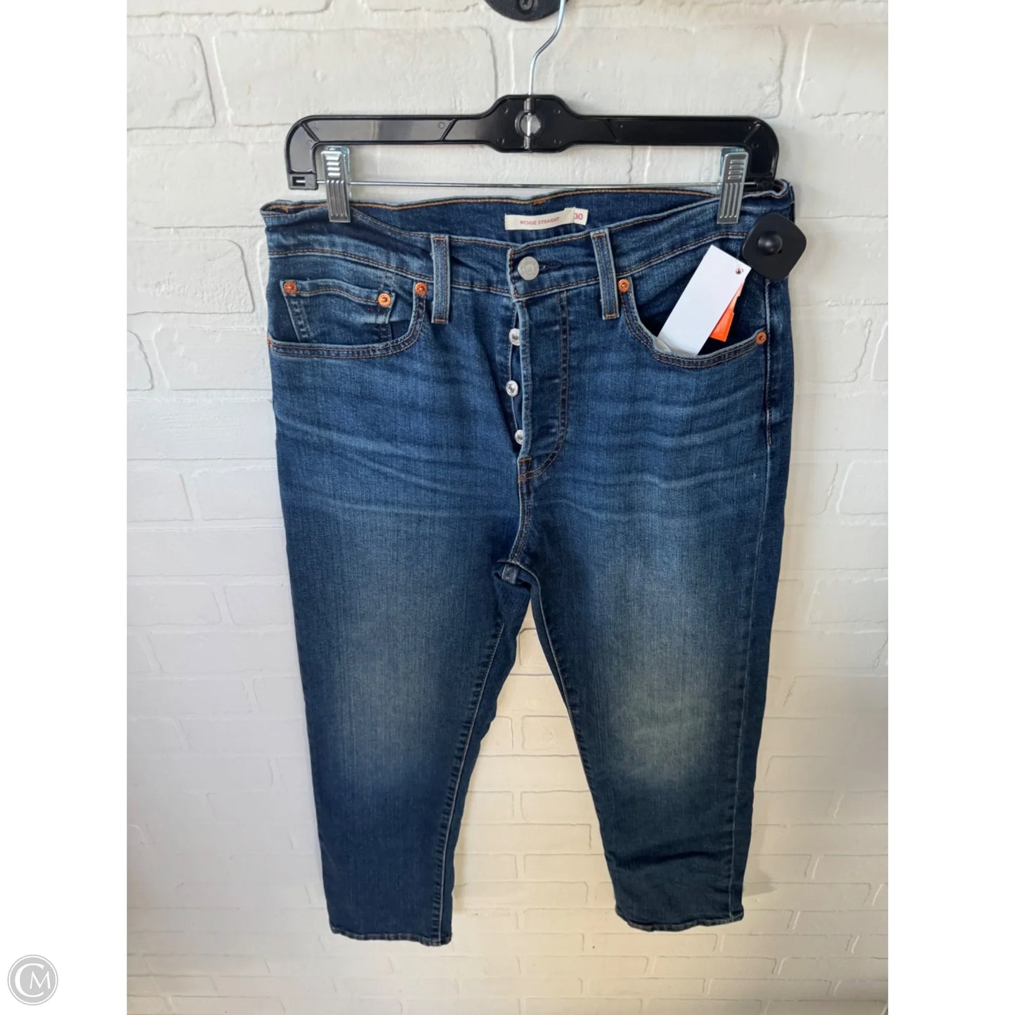 Jeans Straight By Levis In Blue Denim, Size: 10