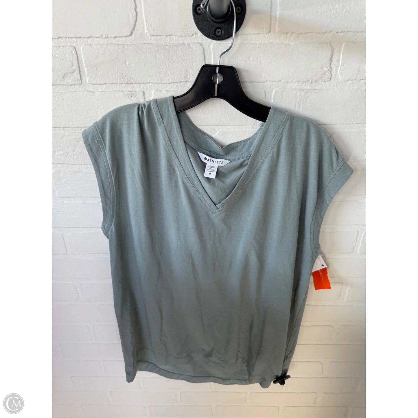Athletic Top Short Sleeve By Athleta In Green, Size: M