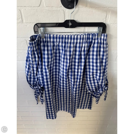 Top 3/4 Sleeve By Do + Be In Blue & White, Size: S