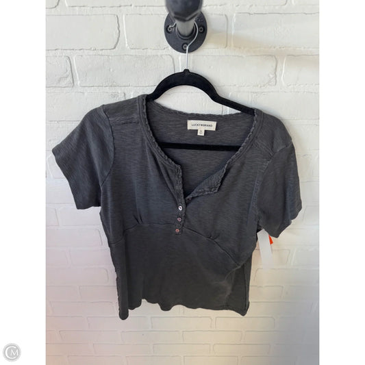 Top Short Sleeve By Lucky Brand In Grey, Size: Xl