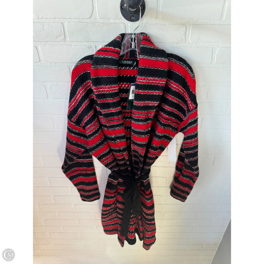 Sweater Cardigan By Lauren By Ralph Lauren In Black & Red, Size: Xl