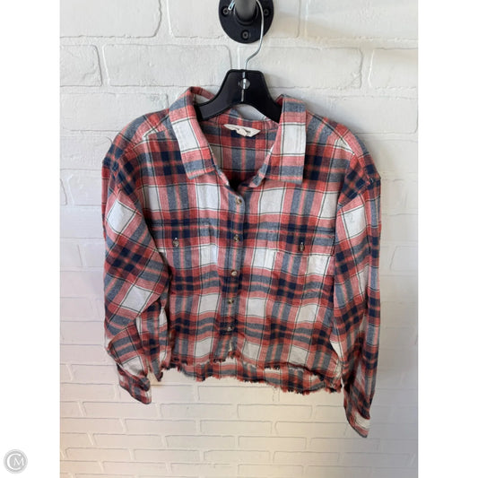 Top Long Sleeve By Lucky Brand In Blue & Orange, Size: L