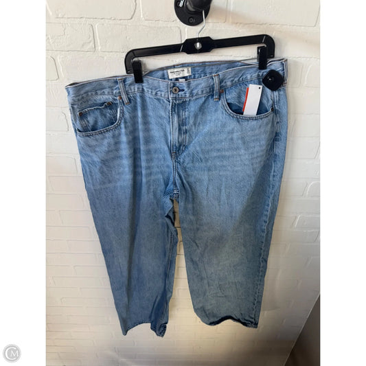 Jeans Wide Leg By Abercrombie And Fitch In Blue Denim, Size: 18