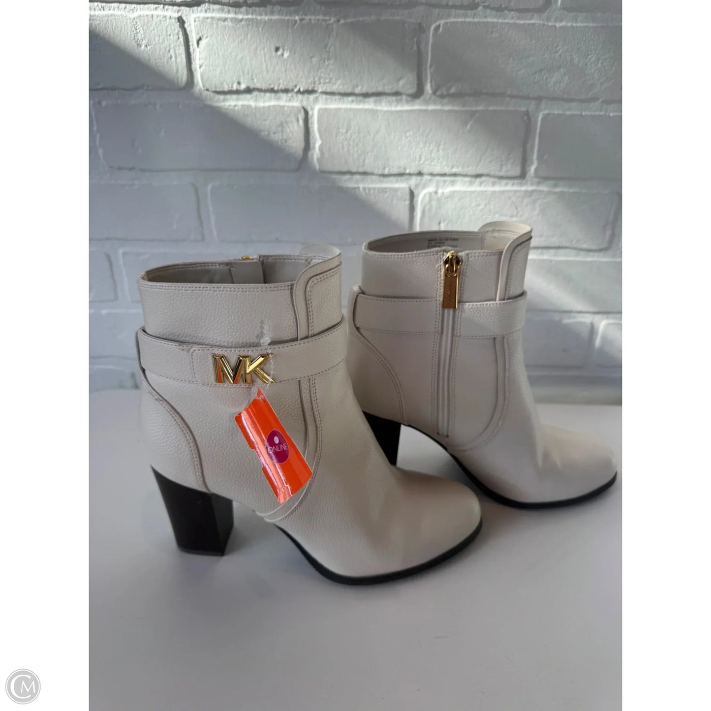 Boots Ankle Heels By Michael By Michael Kors In Cream, Size: 8