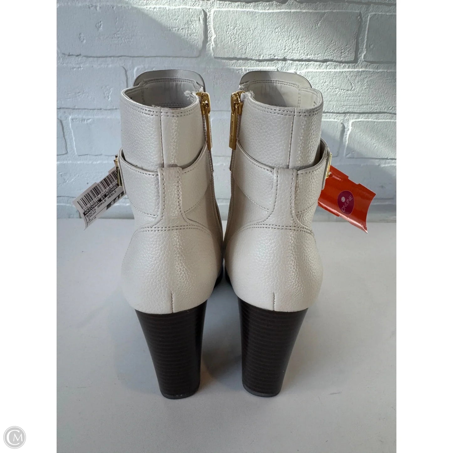 Boots Ankle Heels By Michael By Michael Kors In Cream, Size: 8