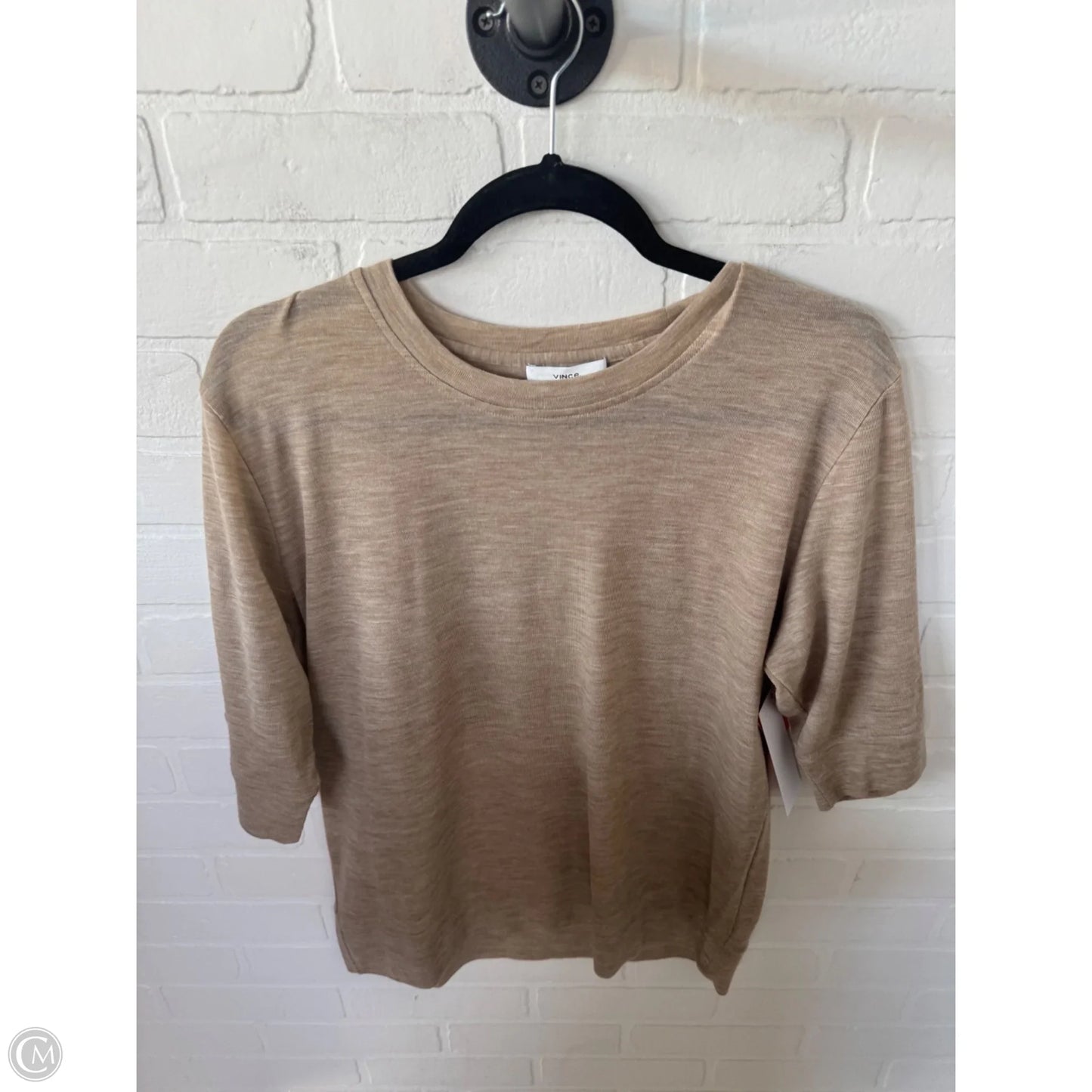 Sweater Short Sleeve By Vince In Tan, Size: Xl
