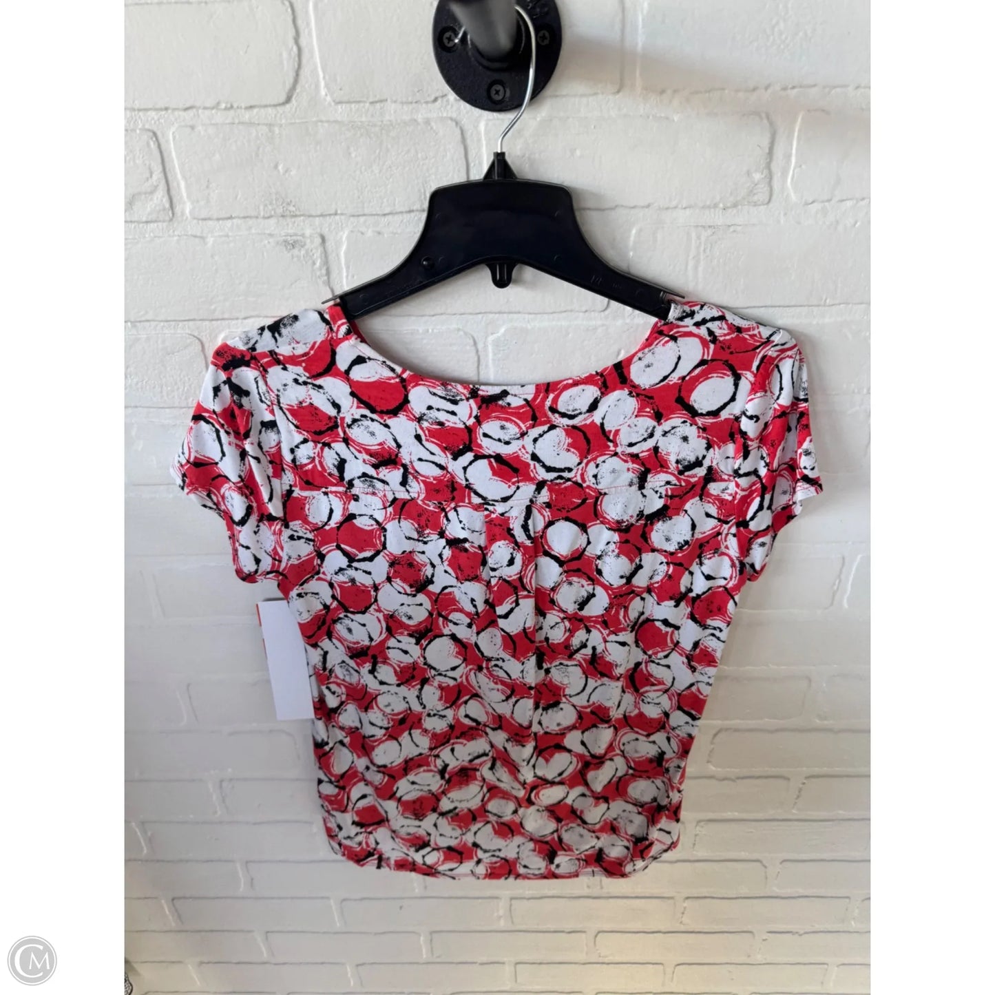 Top Short Sleeve By Alfani In Orange & White, Size: Mp