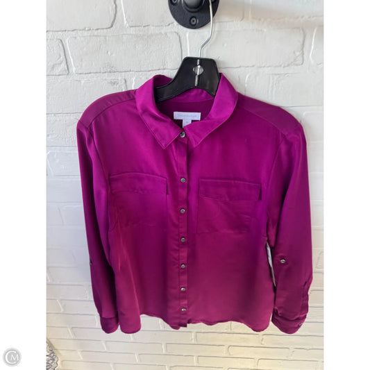 Top Long Sleeve By Charter Club In Purple, Size: Mp