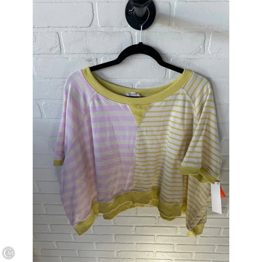 Sweatshirt Crewneck By Peach Love Cream California In Pink & Yellow, Size: L