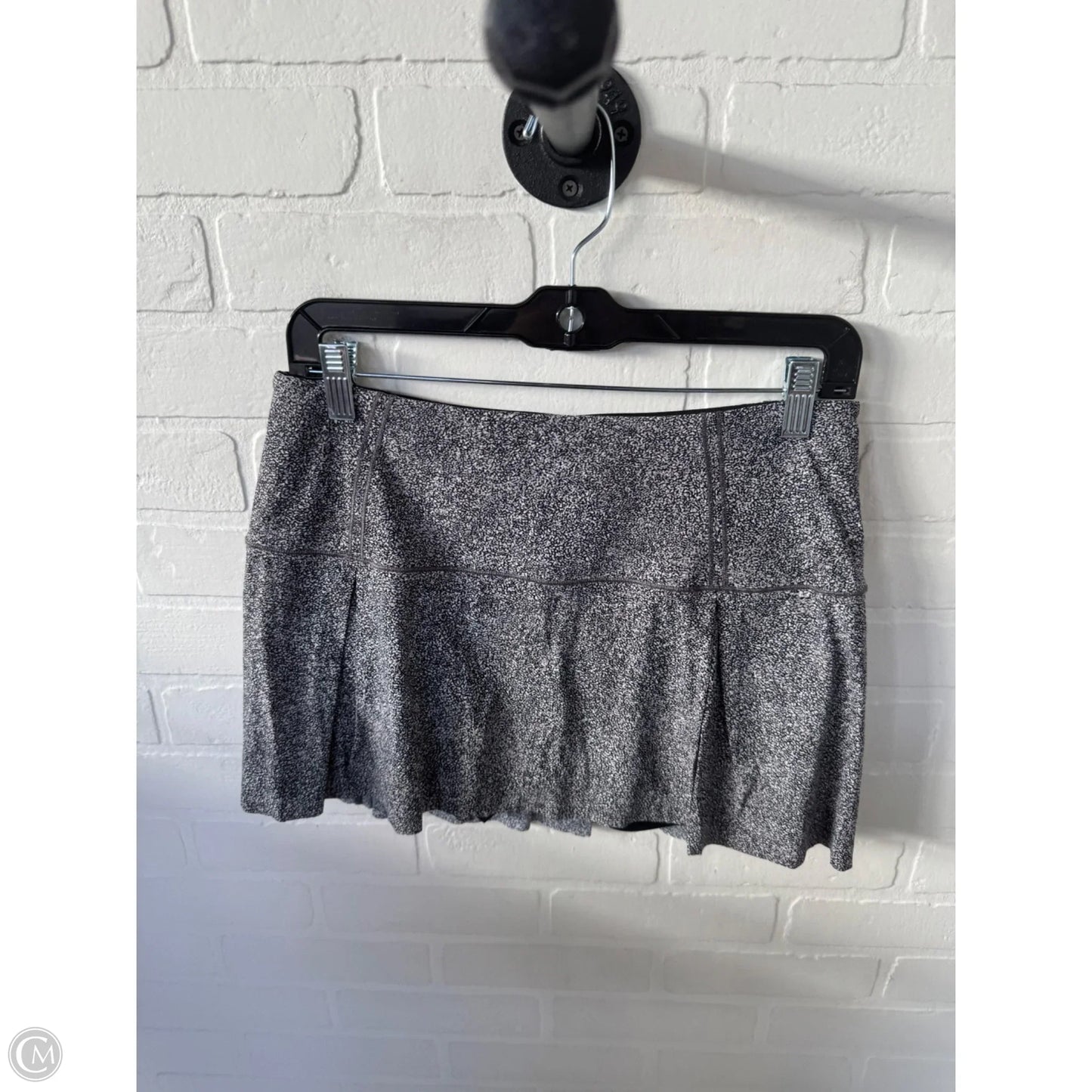 Athletic Skort By Lululemon In Black & Grey, Size: 8