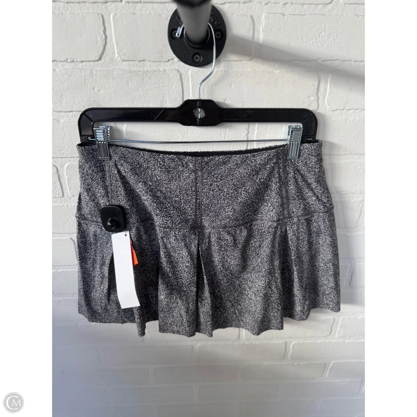 Athletic Skort By Lululemon In Black & Grey, Size: 8
